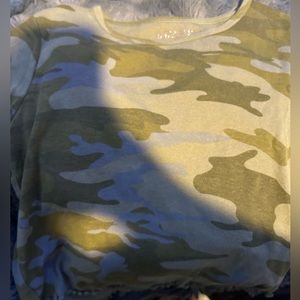 Army green crop top